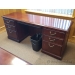 Mahogany Executive Desk Suite with Knee Space Credenza